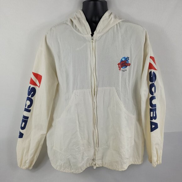 Planet Hollywood Cancun Vintage Scuba Beach Jacket Hooded Full-Zip Men's size 44 - Picture 1 of 3